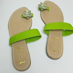 Life By The Sea Lime Green Sandles